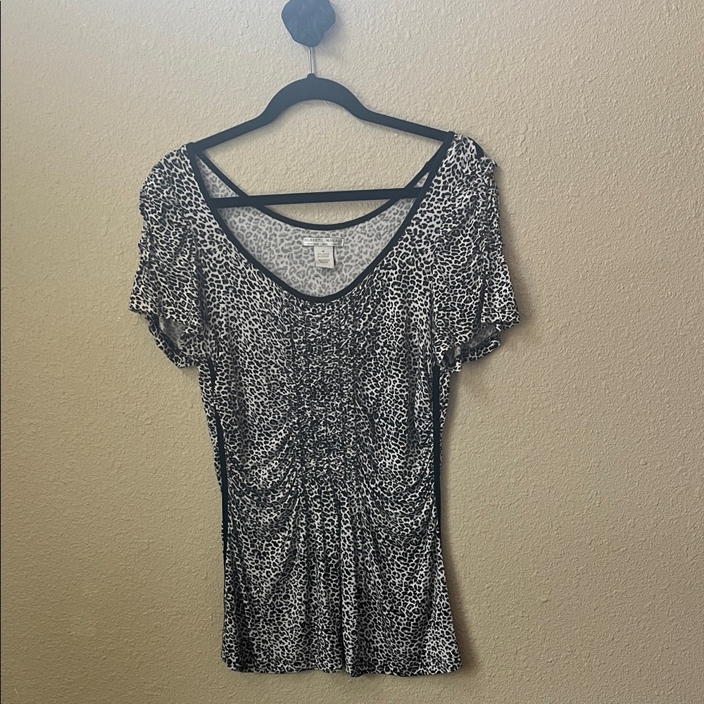 Alberto Makali Monochrome Animal Print Blouse